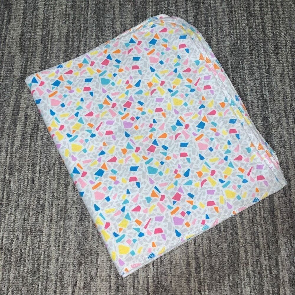 Lot of 4 Handmade Baby Burp Cloths‎ Cotton Gray Geometric Design Shower Gift New